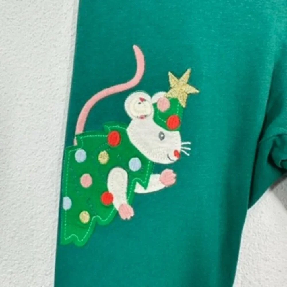 Mini Boden Adorable Holiday Christmas Mouse Animals Santa Presents Leggings - Picture 3 of 8